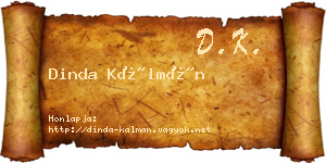 Dinda Kálmán névjegykártya